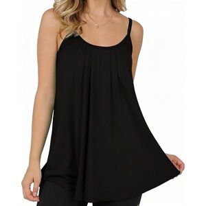 Black pleated swing tank top | retail $30